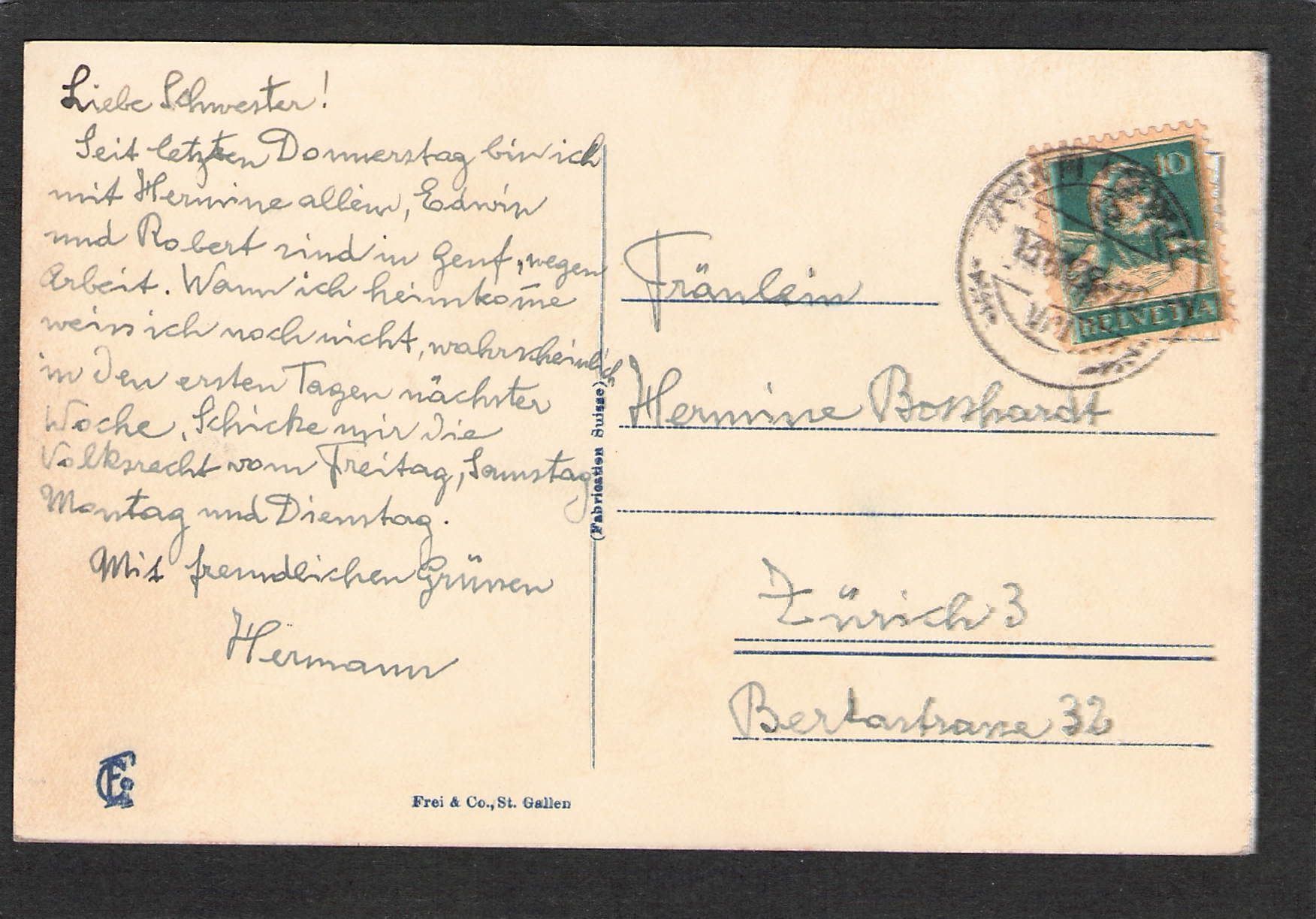 Cartoline postali: AK. TG Amriswil , 1928 – Usato da Reichenburg venduto da Pipo-67 1