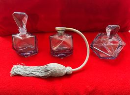 Art-Déco-Parfumflakon Lila 50/60er Jahre