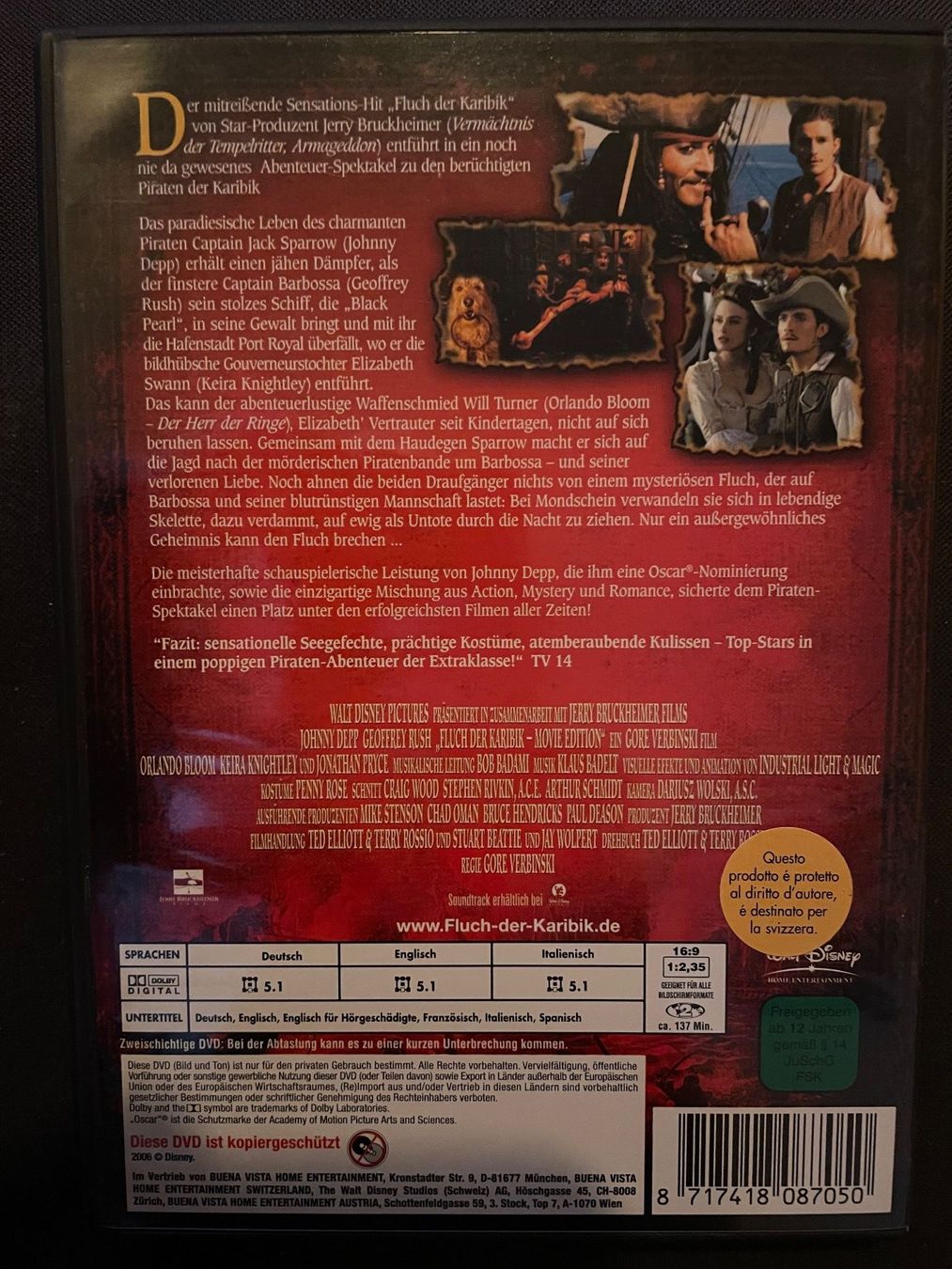 Tous les DVDs: Fluch der Karibik – D'occasion à Dierikon par Butcherboy 1