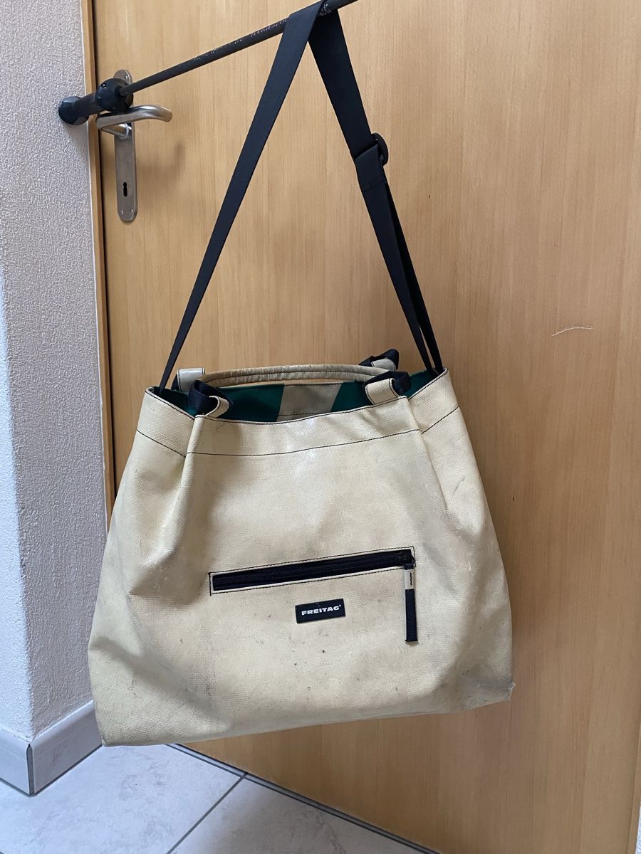 Freitag Tasche PEGGY, Beige/Grün, Kult-Klassiker (Gebraucht) in