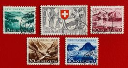 PRO PATRIA SATZ 56 - 60 SAUBERE STEMPEL 1952