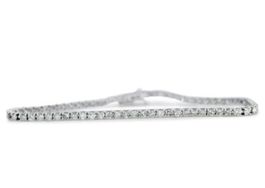 Tennisarmband 14K Weissgold mit Diamanten inkl. Zertifikat