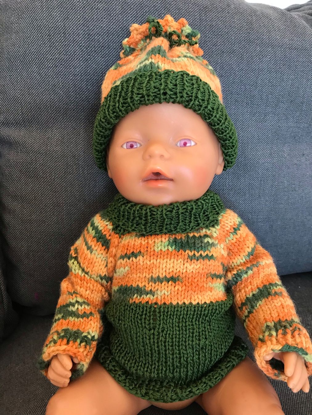 Bambole: Rollkragen Pulli + Kappe fürs Babyborn 43cm – Usato da Niederwangen BE venduto da Diva_74
