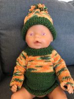 Rollkragen Pulli + Kappe für Puppe 43cm