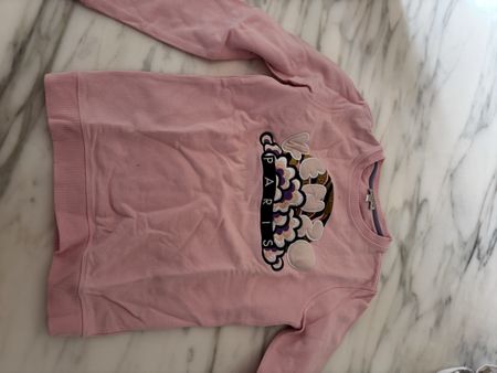 Kenzo Kids Paris Sweater Size 12A/152 Light Pink Outfit!