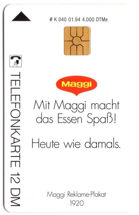 MAGGI Reklame-Plakat von 1920 - Deutsche Telefonkarte (Neu (gemäss ...