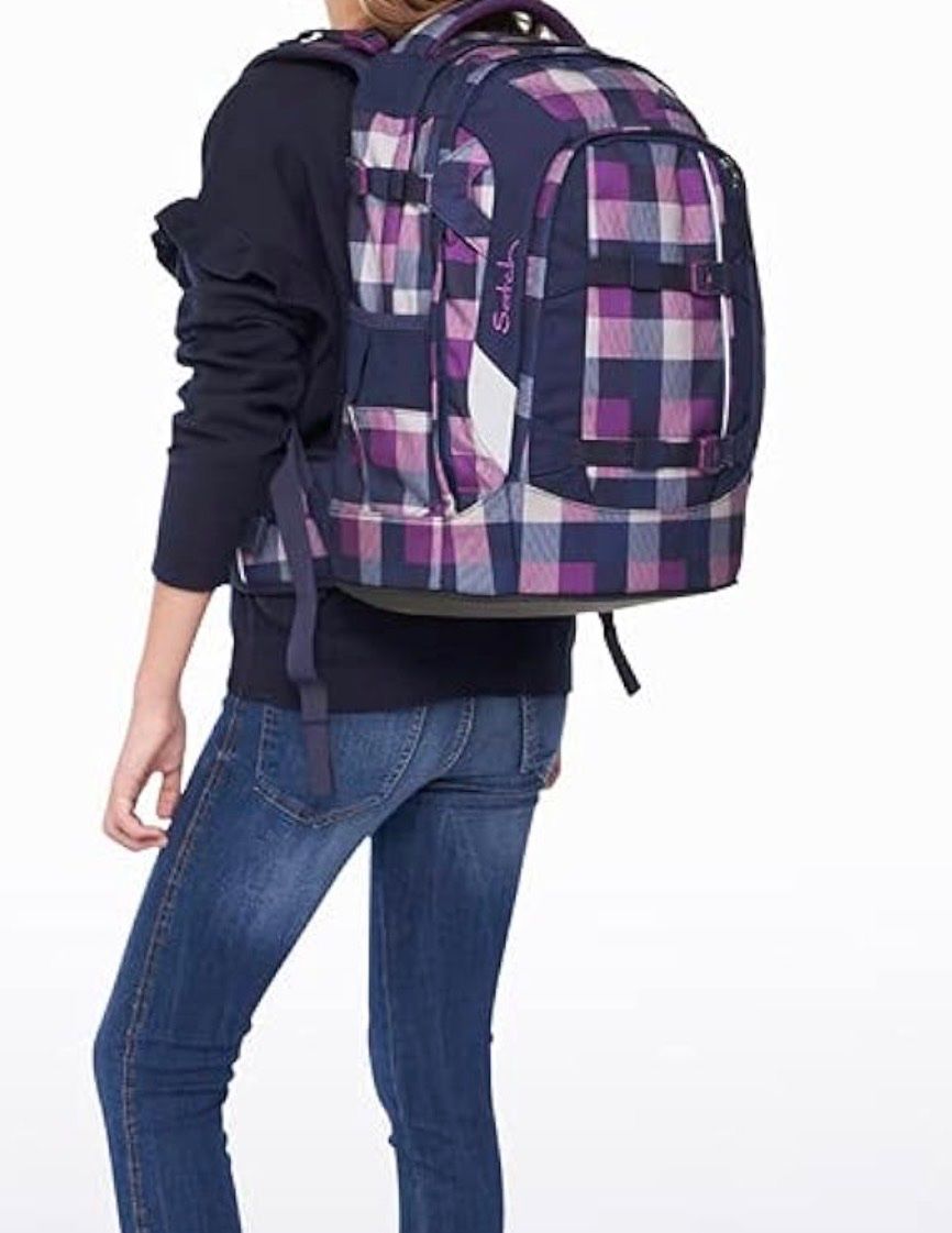 Satch Borse & Zaini: Schulrucksack inkl. Regenschutz Satch, Mädchen, kariert – Usato da Beinwil am See venduto da Fgrisch 3