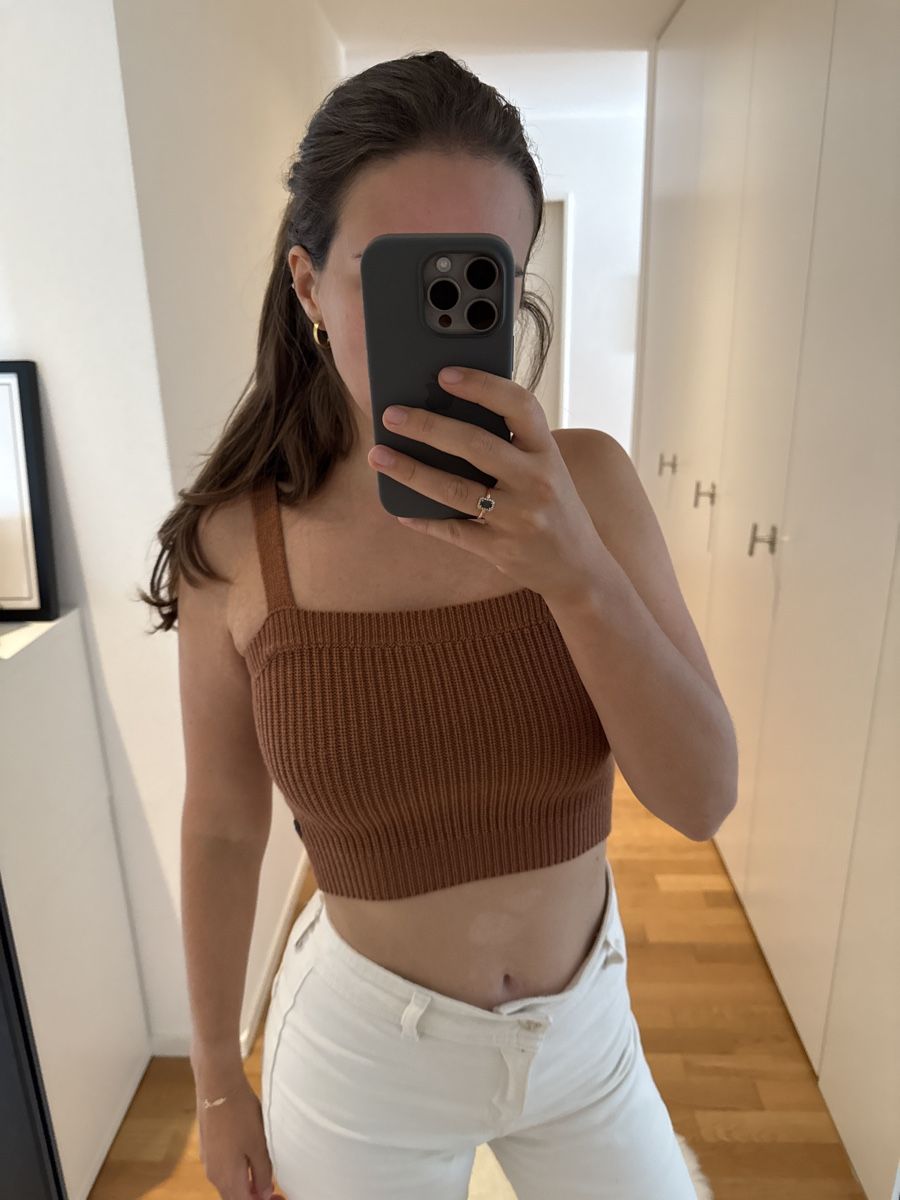 Top: Crop Top, Grösse XS, Rostbraun – Nuovo (secondo la descrizione) da Uster venduto da CharlotteVN