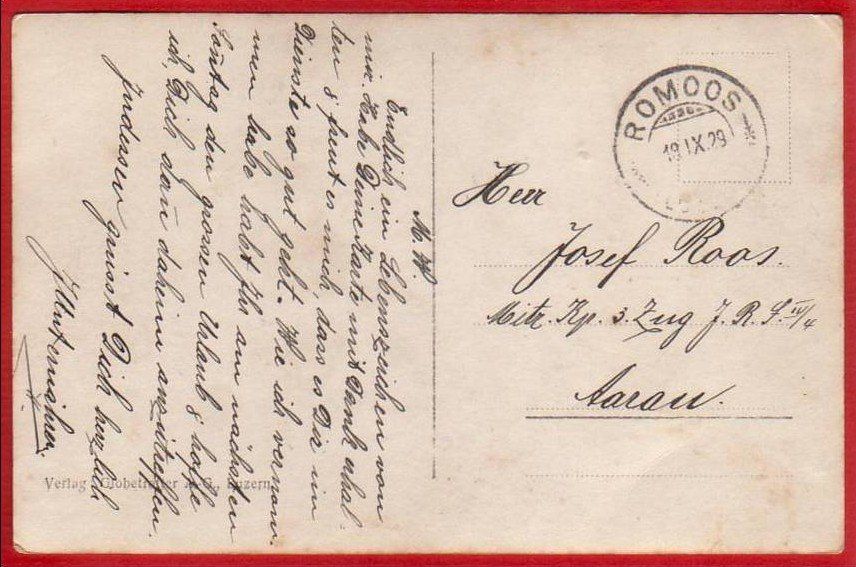 Ansichtskarten: ROMOOS 1929 – Gebraucht aus Grüningen von Kartenlaube 1