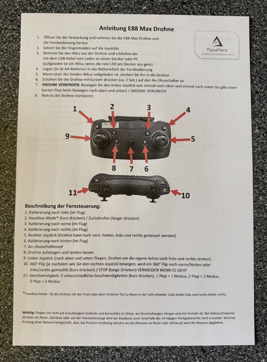 Modellismo RC: Drohne E88 max – Nuovo e nell'imballaggio originale da Dulliken venduto da Erfolgreich05 9