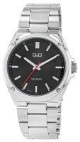 🇨🇭 Herrenuhr ®Q&Q Citizen Edelstahl Schwarz 42mm 5 BAR NEU
