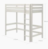 Felxa Bett Teile für Hochbett 184 cm mit Leiter, weiss