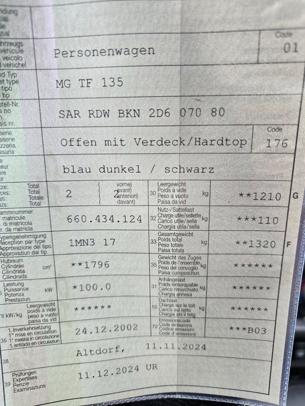 MG Automobili: MG TF 135 – Usato da Erstfeld venduto da Gina033 8