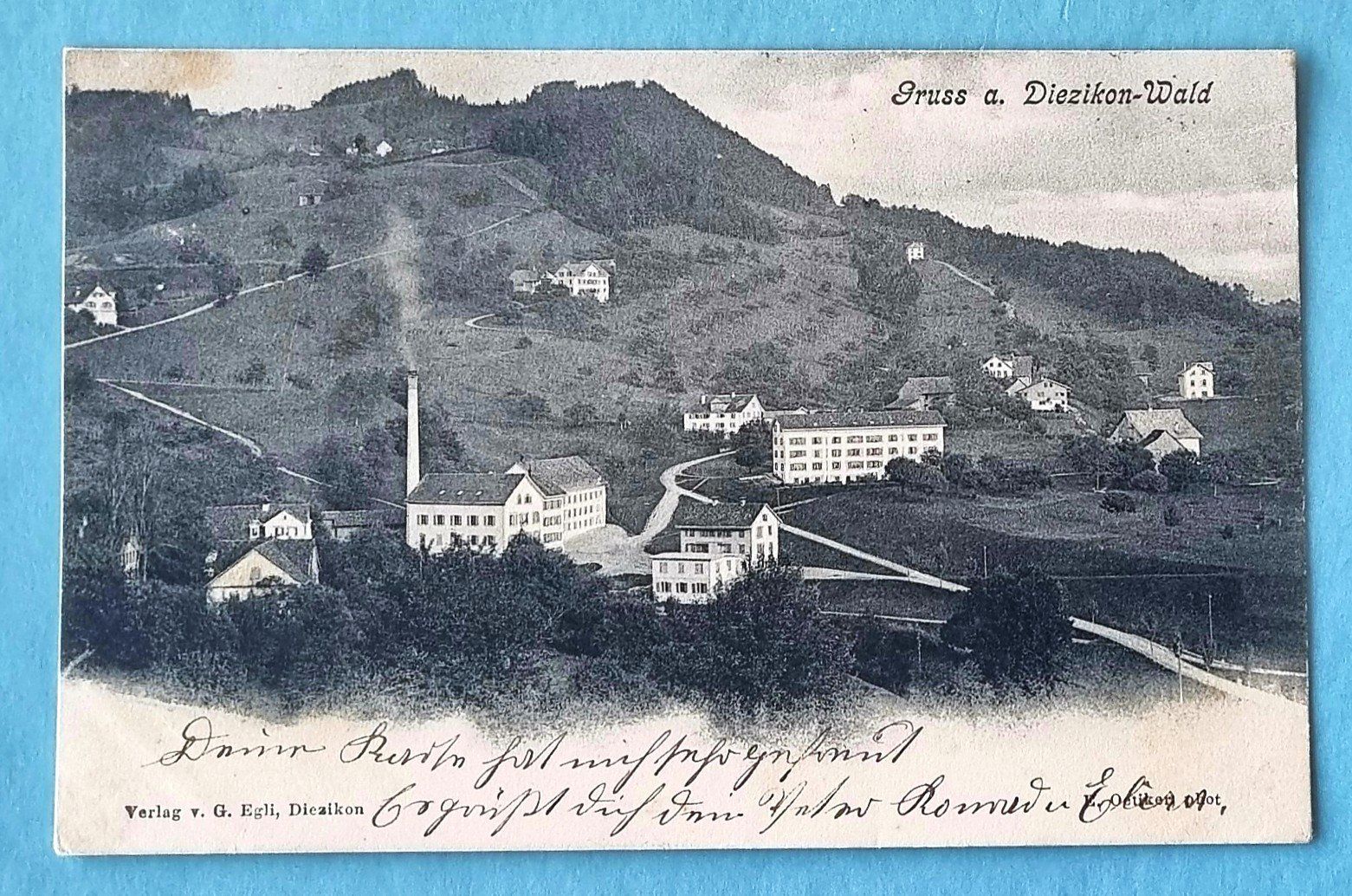 Cartes postales: Diezikon - Wald - Fabrik mit Hochkamin - 1903 – D'occasion à Rothrist par RROENK