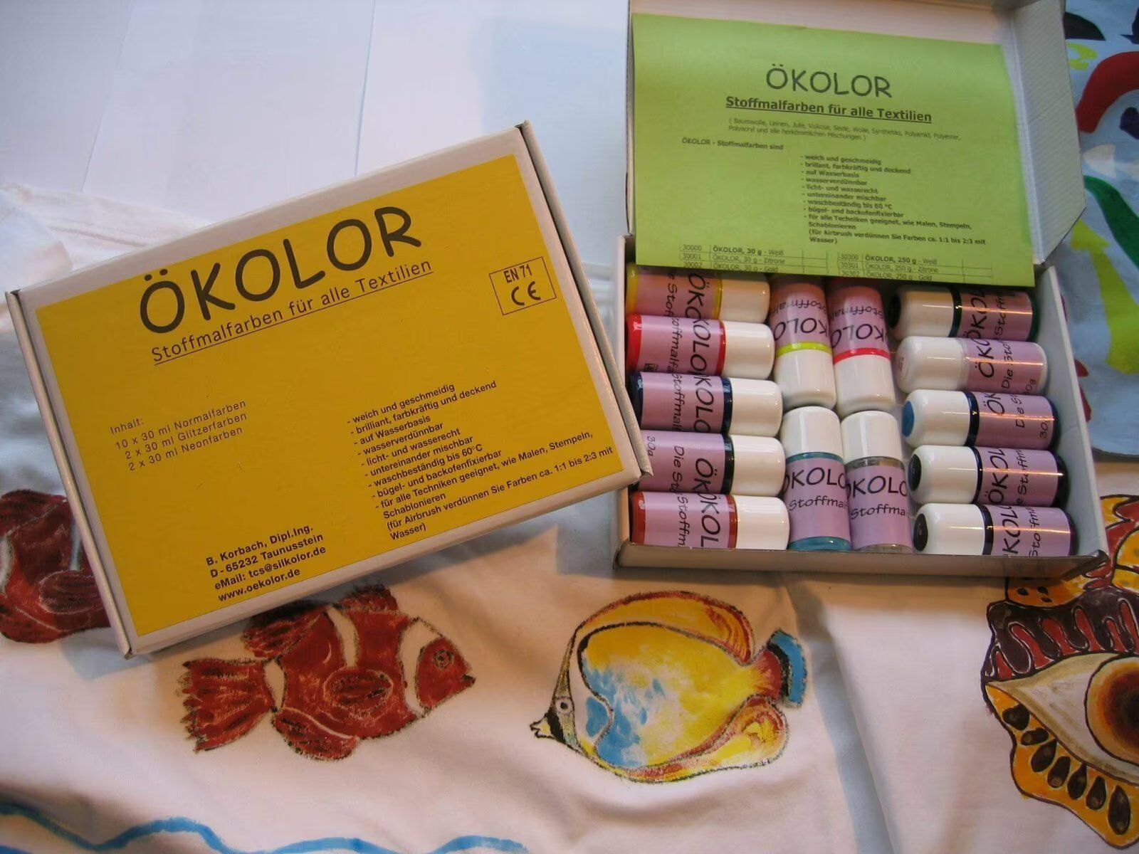 Colori: Stoffmalfarben-SET ÖKOLOR – Nuovo e nell'imballaggio originale da Ebikon venduto da lin_jr8x