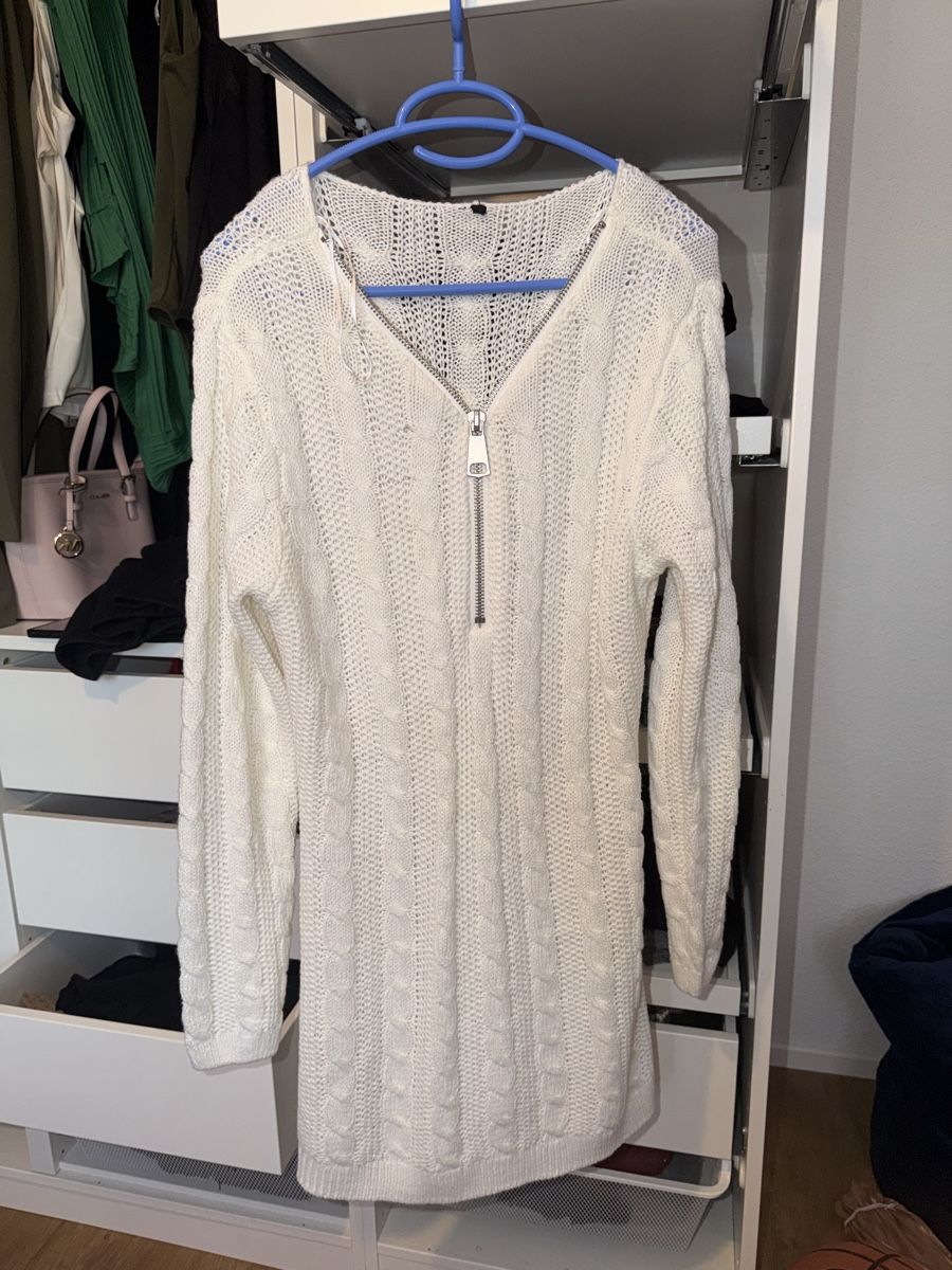 H&M Robes: Pulloverkleid, Weiss Reissverschluss, Grösse L, neu – Neuf (Voir description) à Kefikon TG par jel_72fp
