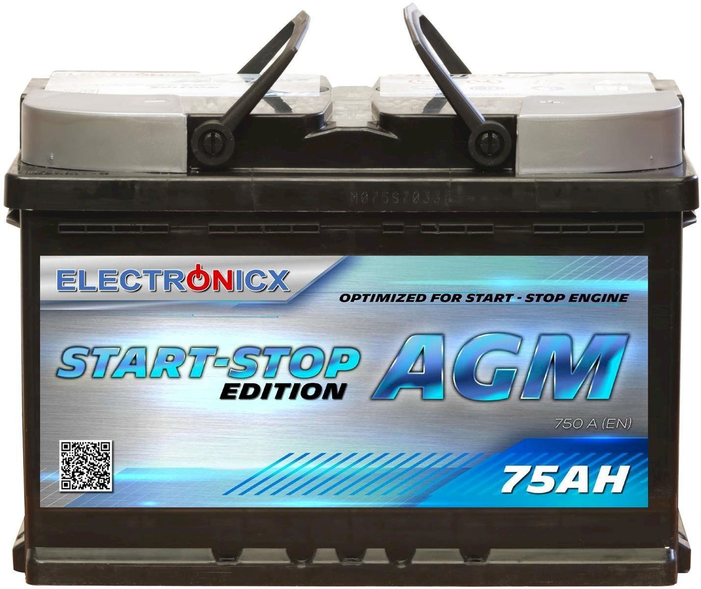 Batterie: Electronicx AGM Autobatterie 75AH 12V – Nuovo e nell'imballaggio originale da Bottighofen venduto da zaap 1