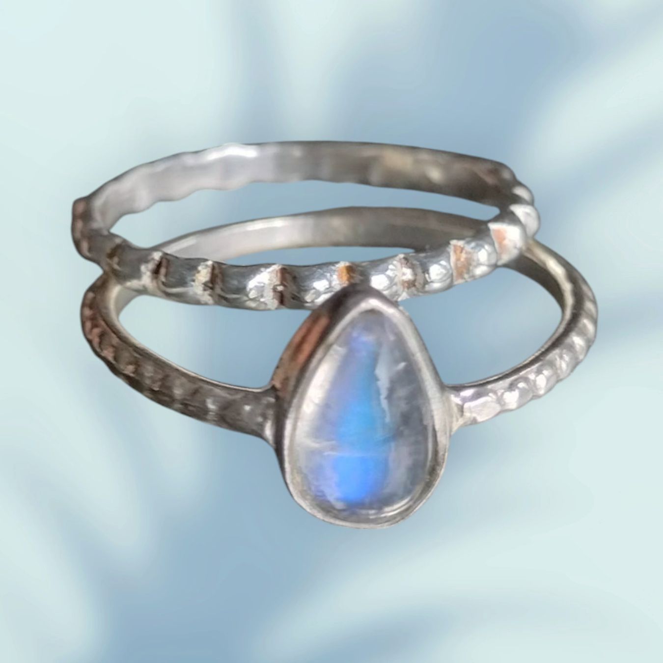 Anelli: Regenbogen Mondstein Ring Set in 925 Solid Sterling Silber – Nuovo (secondo la descrizione) da Schwyz venduto da els_7cys 2