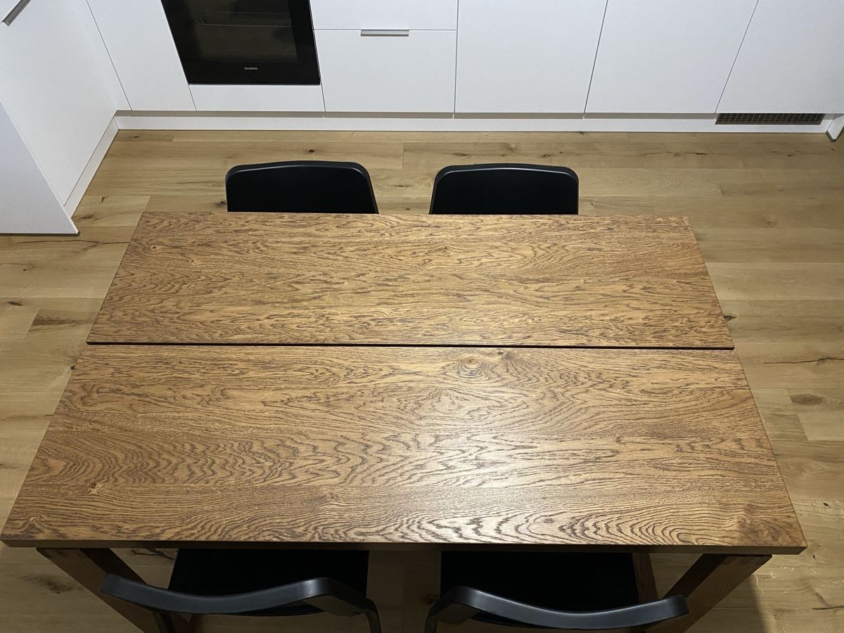 Tavoli: Table en chêne teinté brun 140x85 – Usato da Champagne venduto da Ychnaval 3