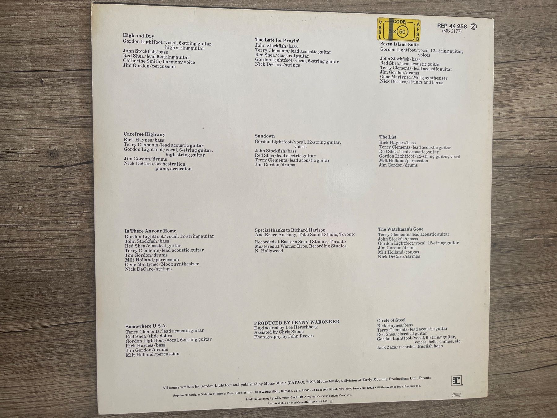 Dischi in vinile: A853/Gordon Lightfoot Sundown – Usato da Frutigen venduto da Philippe_jsp 1
