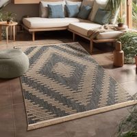Moderner Teppich Boho Skandi mit Fransen NEU