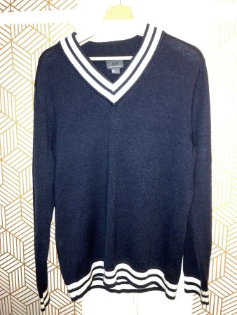 Blauer Pullover von H&M, Grösse L, mit Merinowolle-Anteil