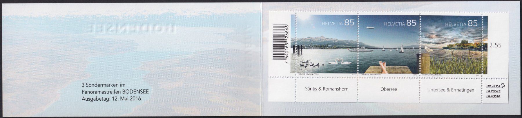 Tutti i francobolli: 2016, Nr.1595-1597 in Markenheft "BODENSEE" ungestempelt – Usato da Sursee venduto da Luzernerraute 1