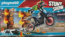 PLAYMOBIL STUNT SHOW 70553 MOTOCROSS CON PARETE DI FUOCO New