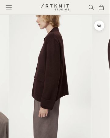 ARTKNIT 100% Merino Wolljacke / Overshirt dunkelbraun Gr. S