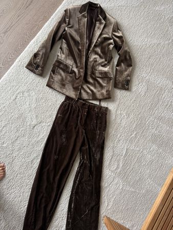 COS Anzug Samt braun Blazer und Hose Grösse 34