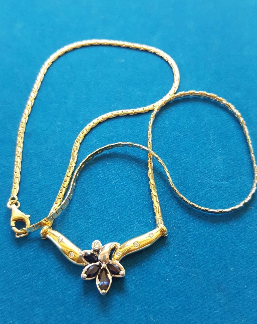 Catenine: 750 Gold Collier mit Brillanten/Saphire – Usato da Wald ZH venduto da Aniade 9
