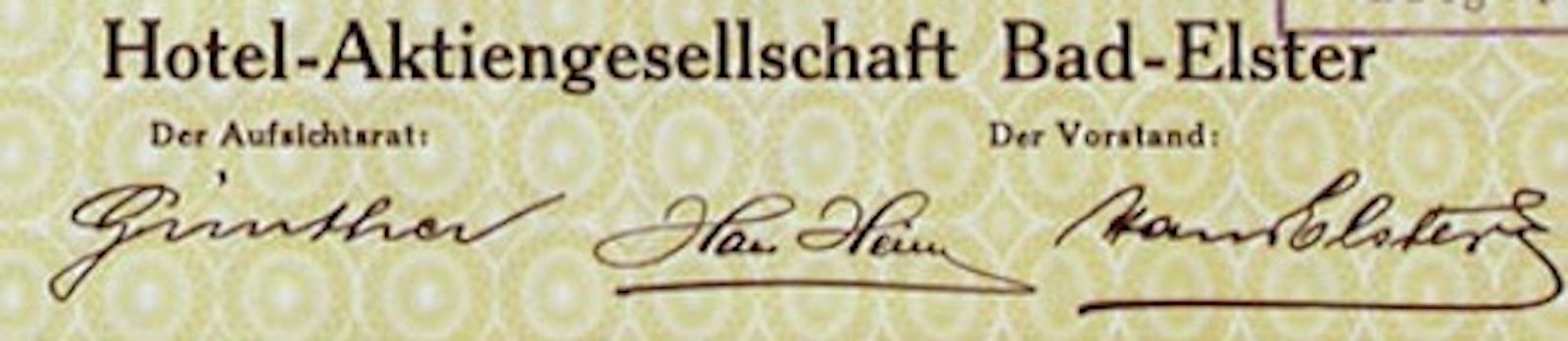 Documenti: Hotel-AG Bad-Elster, Bad-Elster - 1921 – Usato da Solothurn venduto da Sgasche 1