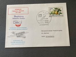 Umschlag Sternflug Hohenems-Altenrhein 28.4.1973 Philatelie