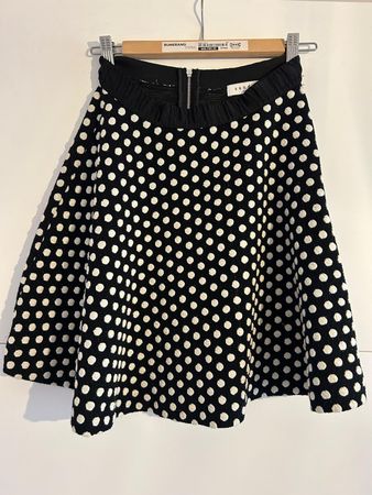 Sandro Paris Minirock Gr. 1 Schwarz Weiss Tupfen Top Zustand