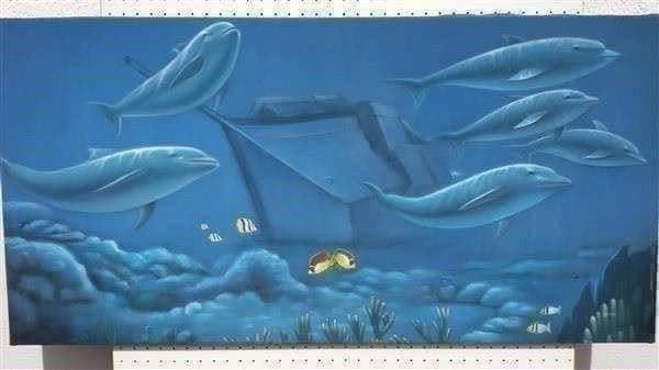 Dipinti: Paisan "Unter Wasser Welt" Samt Bild – Usato da Zürich venduto da Galerie-Kunst
