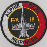 Schweizer Luftwaffe, Meiringen F/A-18, Patch Stoff mit Klett