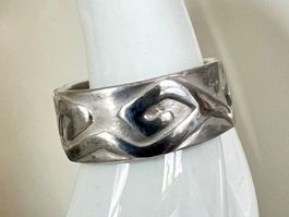 Silberschmiede Ring 925 skulpturales Design Vintage Gr 58
