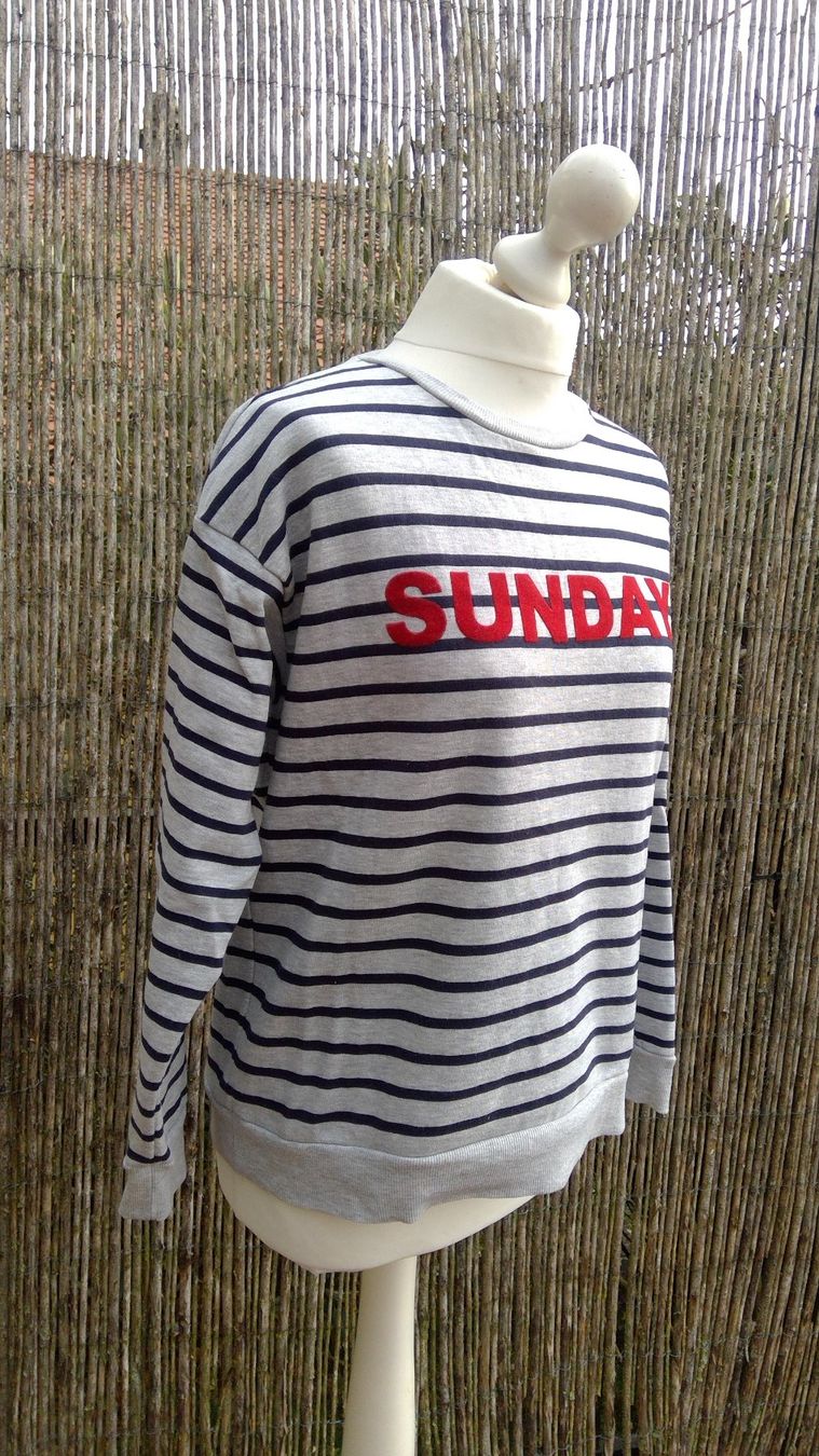 C&A Pullover & Sweatshirts: Pullover gris & marine rayé SUNDAY, taille M – Neu (gemäss Beschreibung) aus Agiez von chouchanelle 2