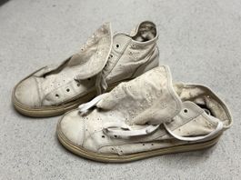Vintage Paola Frani Cream Leather High Top Sneakers EU38