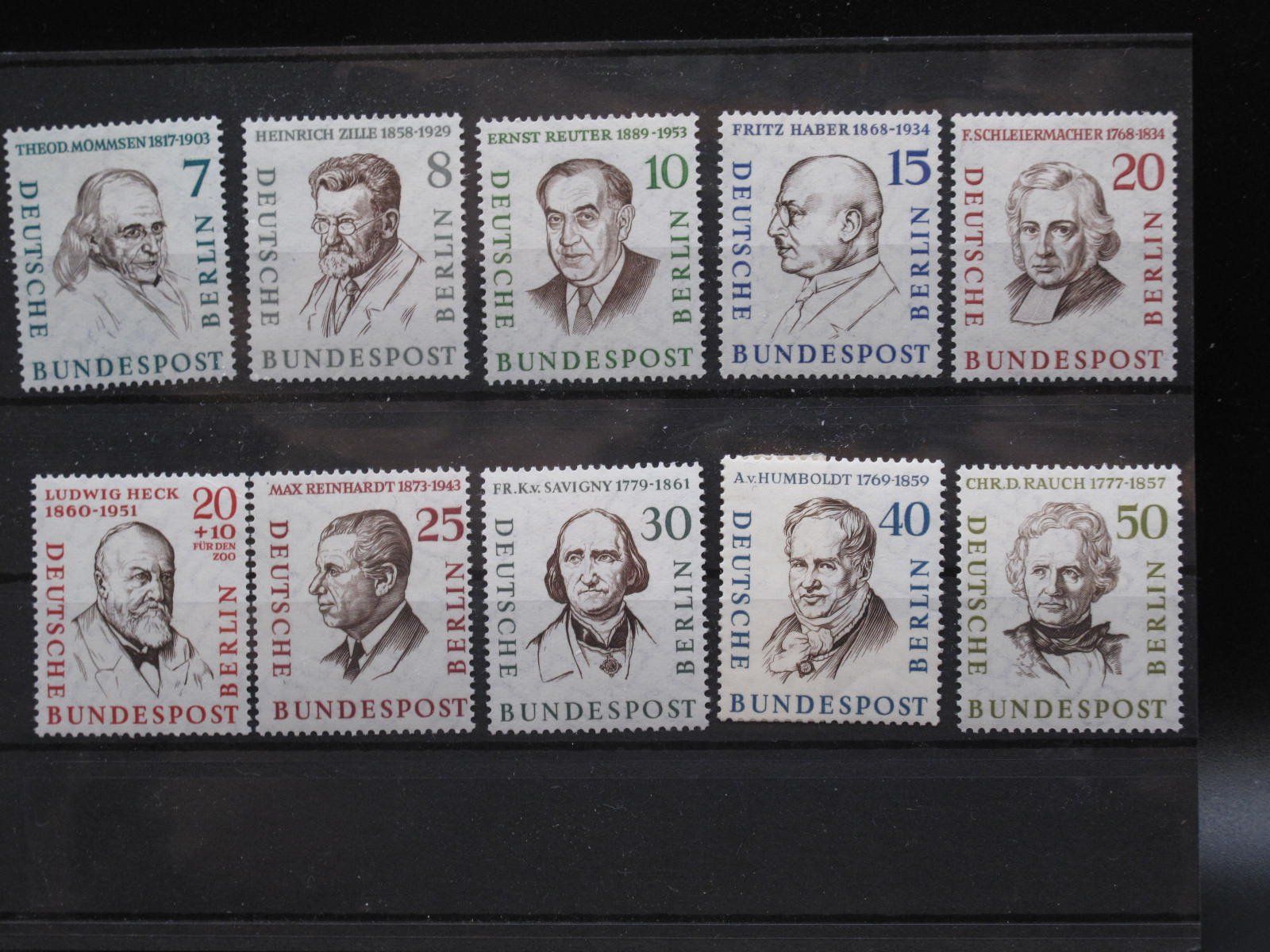 Alle Briefmarken: Berlin 1957 Männer der Geschichte II ** – Gebraucht aus Wil SG von fva01
