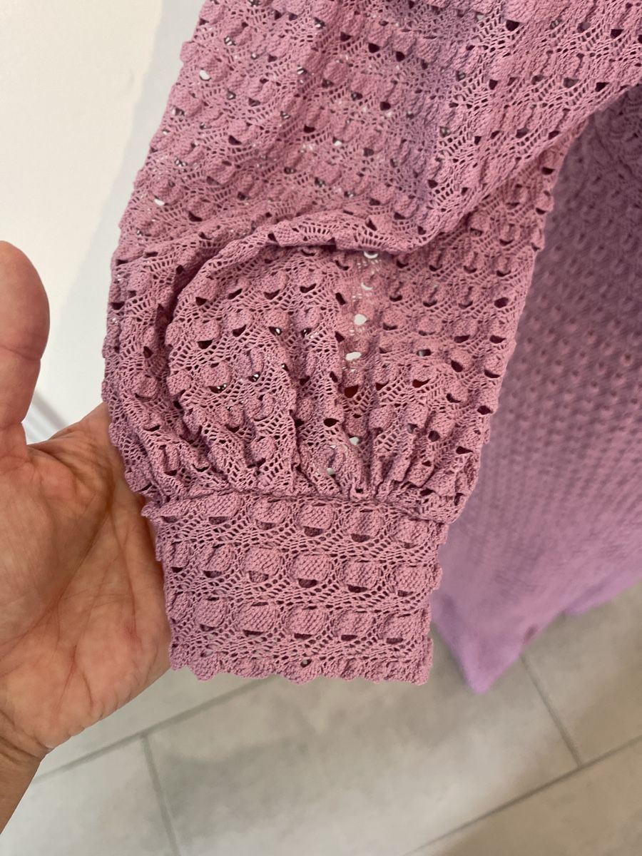 Vestiti: Rosafarbenes Häkelkleid mit Rüschen – Usato da Luzern venduto da Fullmoon68 2