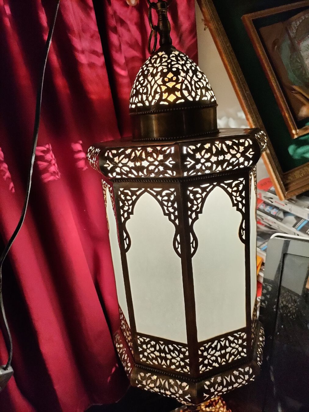 Lampen: Orientalische Hängelampe, Messing, Glas, Herbstdeko! – Neu (gemäss Beschreibung) aus Kreuzlingen von Annig-56 5