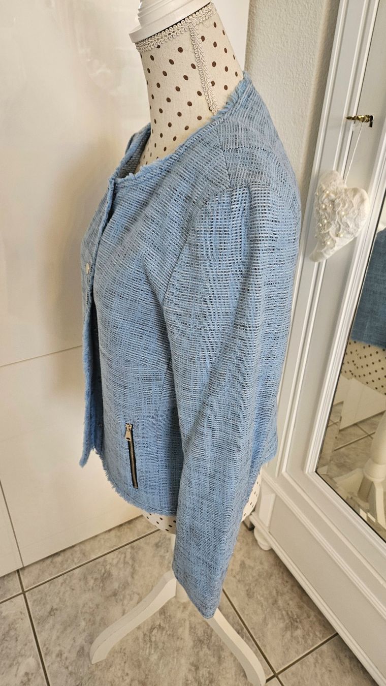 Giacche: Blazer Jacke Gr. 40, helles Jeansblau Blau Marc Aurel – Usato da Gossau ZH venduto da Goes05 3