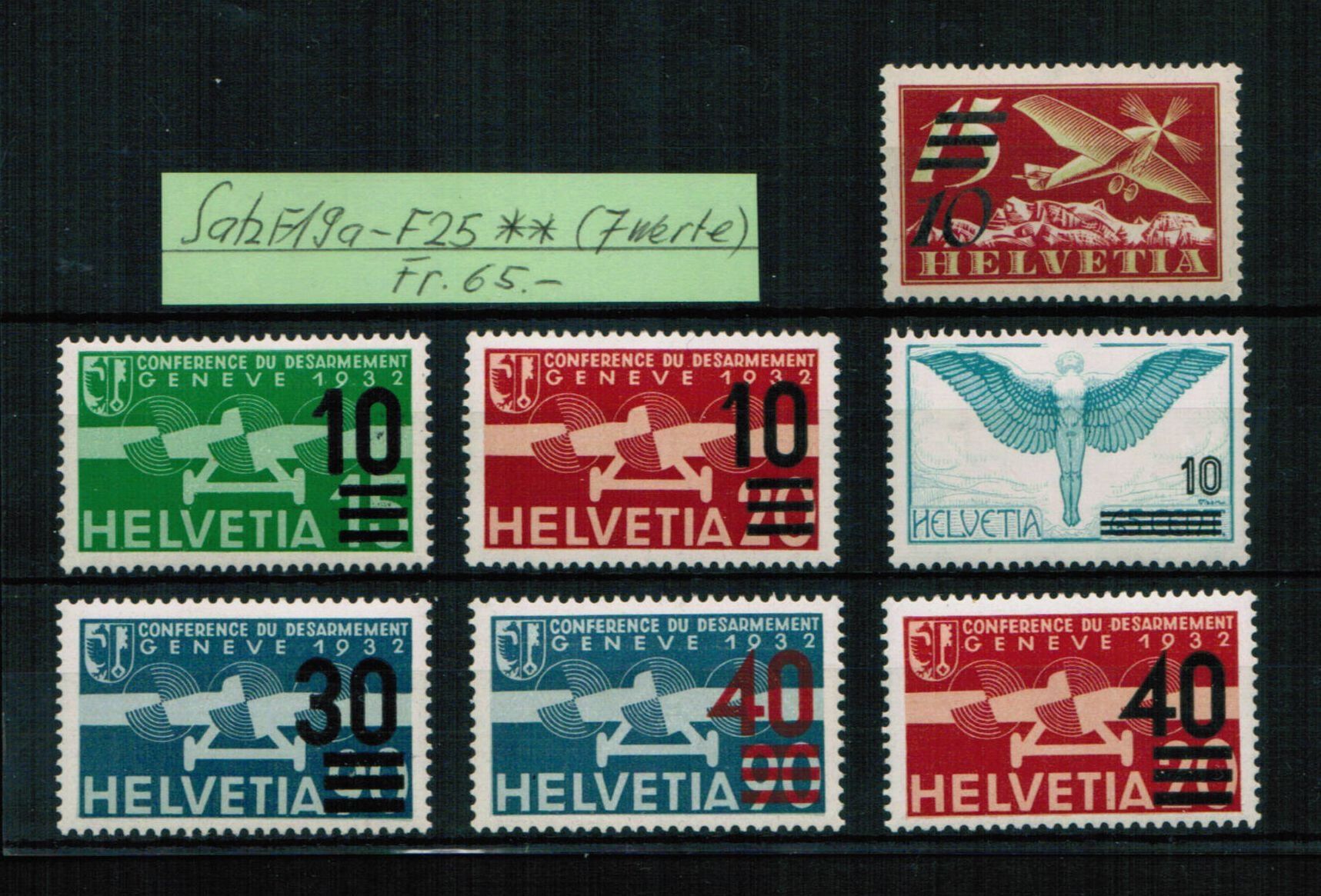 Tutti i francobolli: Satz F19a - F25 ** postfrisch – Nuovo (secondo la descrizione) da Bern venduto da peri02