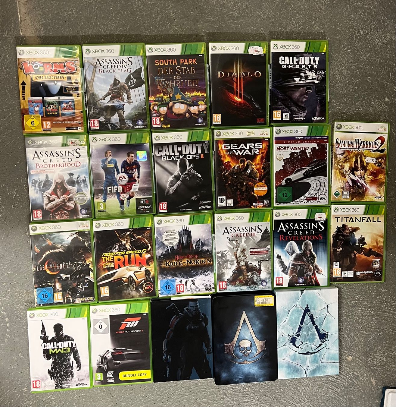 Microsoft Konsolen: Xbox 360 Konsole mit 2 Controllern inklusive Games – Gebraucht aus Reinach BL von Cermeto 2