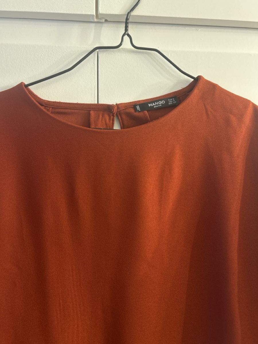 Mango Vestiti: Mango Terracotta Flutter Sleeve Dress - Size S – Usato da Marly venduto da redinaber 1