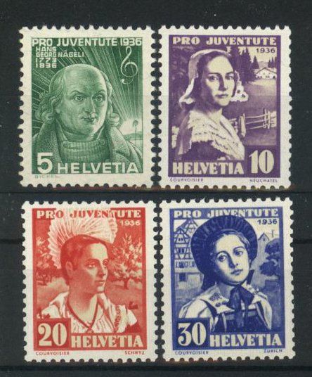 Alle Briefmarken: 1936, Pro Juventute ** (1) – Gebraucht aus Willisau von Vollstempel