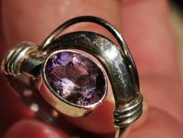 Damen Silber Ring mit Amethyst