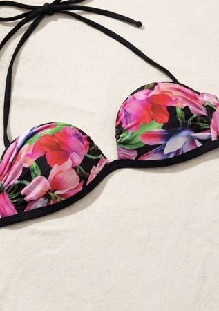 Bikini Oberteil Blumenmuster Grösse 75B (Gr.S) Top Zustand