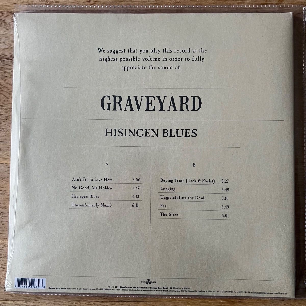 Dischi in vinile: Graveyard - Hisingen Blues / 1. D-Press. 2011 - NEW – Nuovo e nell'imballaggio originale da Gais venduto da soundcave57 1